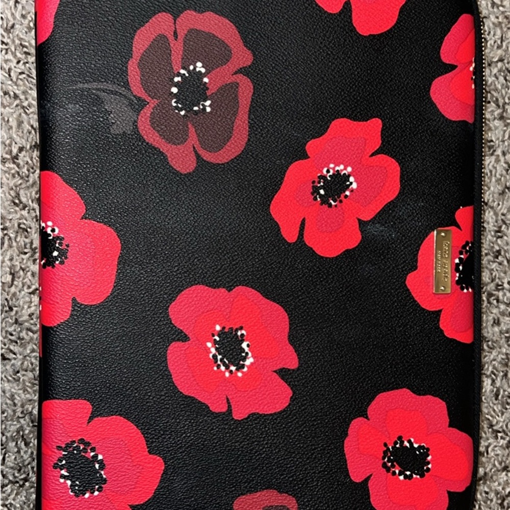 Kate Spade Black and Red Floral Clutch